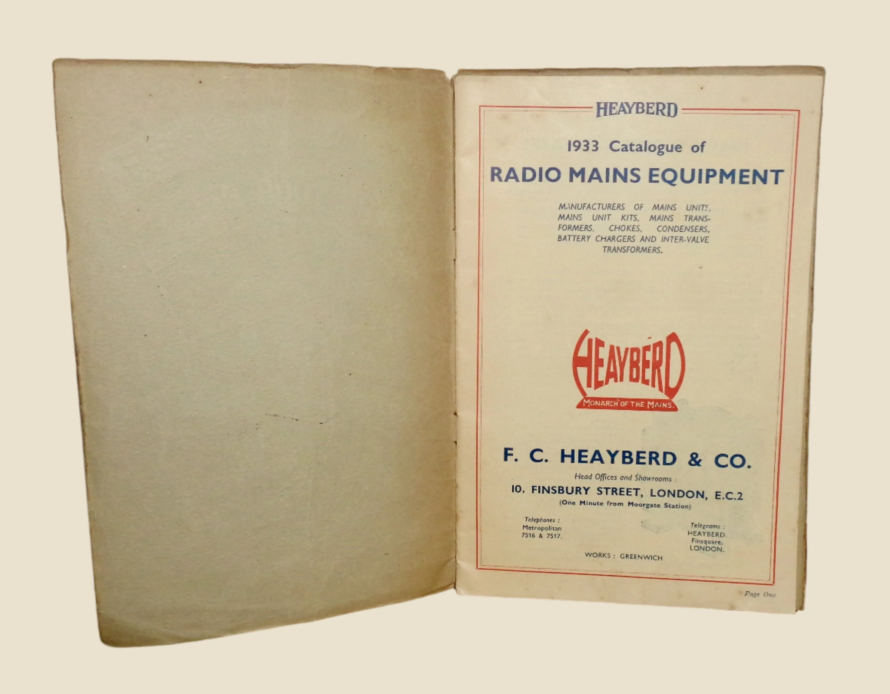 1933 Heayberd Radio Mains Equipment Catalogue