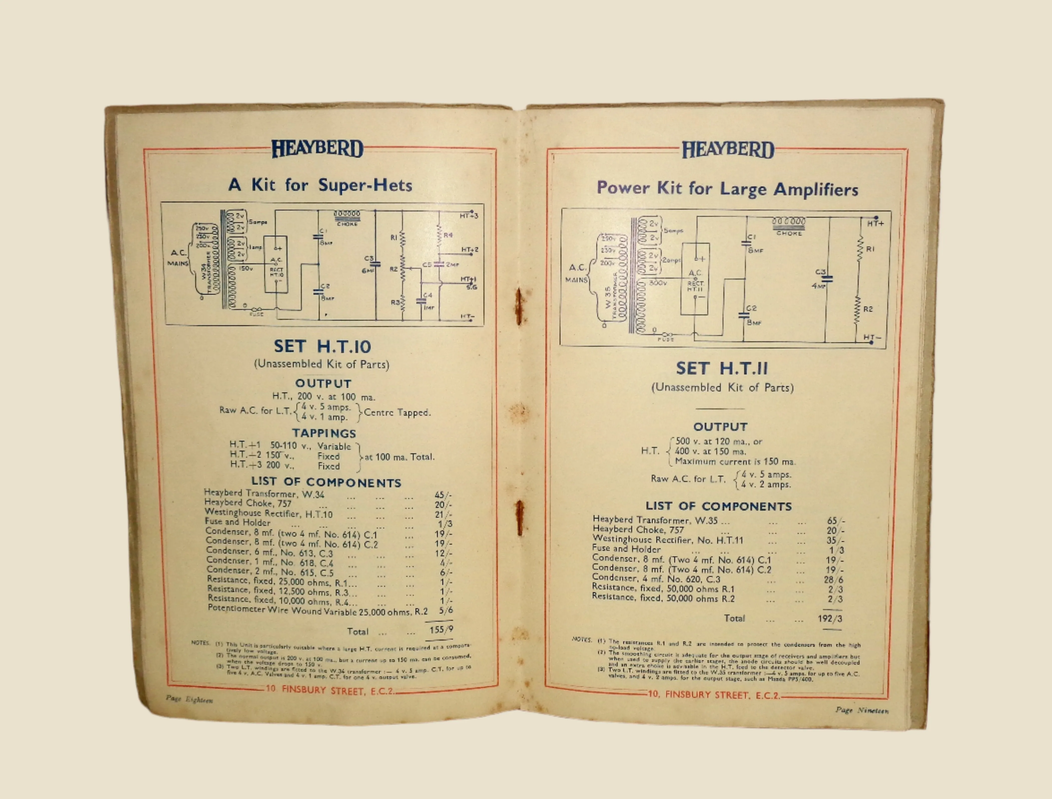 1933 Heayberd Radio Mains Equipment Catalogue