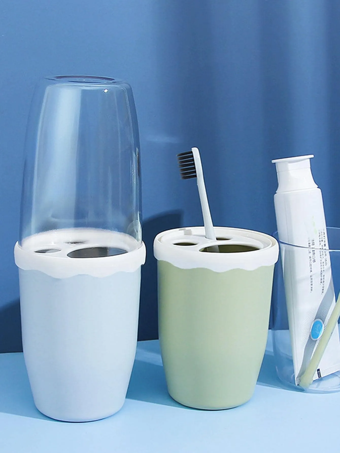 1pc Portable Toothbrush Box, Nordic Clear Design PP Portable Toothbrush Carrying Box For Outdoor