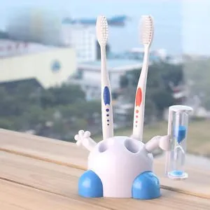 3 Minutes Smiling Face Glass Hourglass toothbrush holder | Stock Clearance Sale