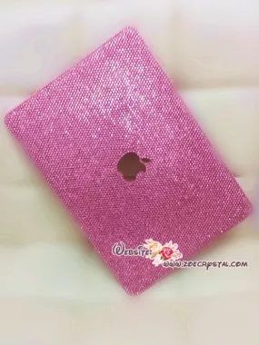 4mm MACBOOK Air Pro Case Cover w Bedazzled Sparkly Shinny Fuchsia Crystal Rhinestones Kim Kardashian Celebrites Luxurious