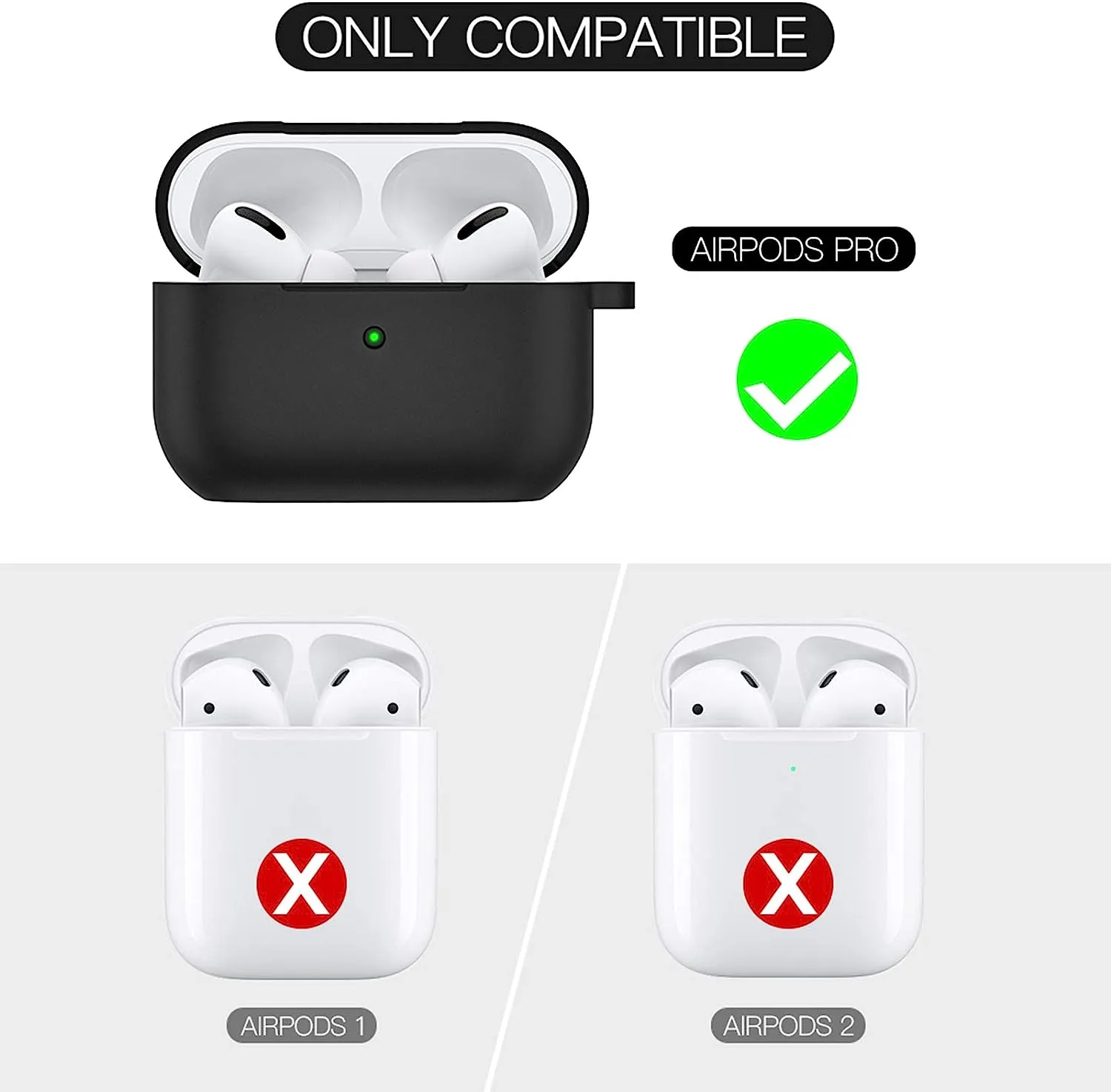 5Pack AirPods Pro Case Cover with Carabiner