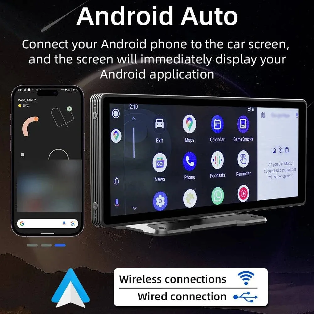 9.3 Inch Car Stereo MP5 Player BT Hands-Free Calling FM Radio Support Carplay Android Auto Phone Link Reversing Assist