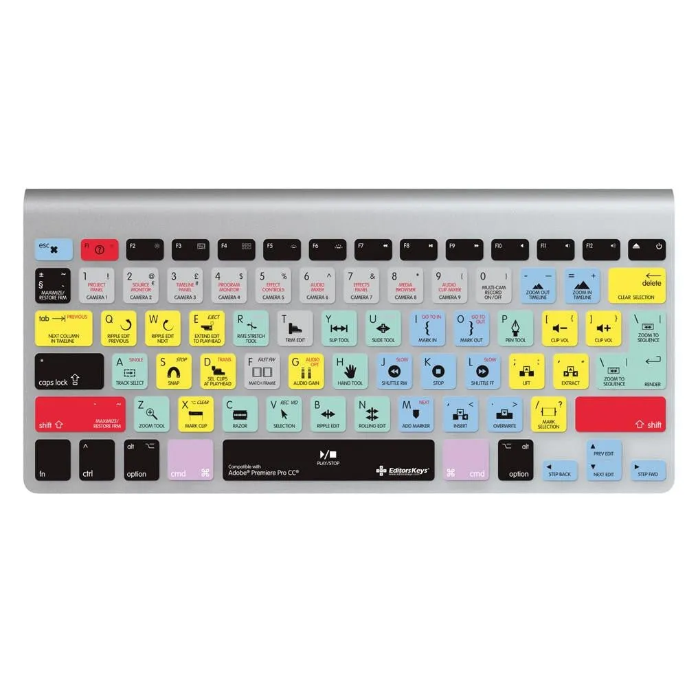 Adobe Premiere Keyboard Covers for MacBook and iMac