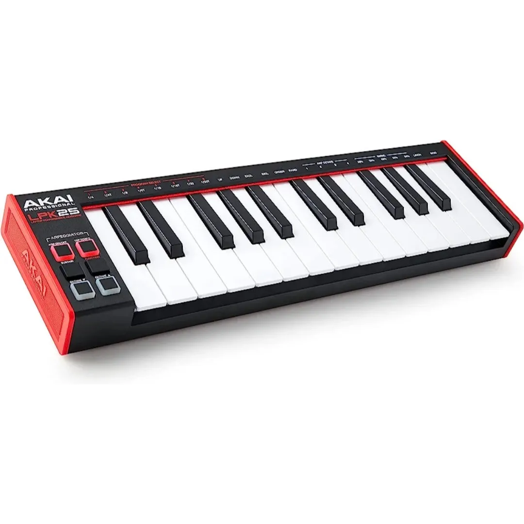 AKAI Professional LPK25 USB MIDI Keyboard Controller with 25 Responsive Synth Keys - Brand New