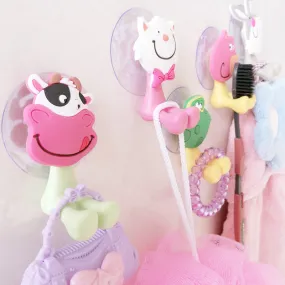 Animal Cute Mini Cartoon Suction Cup Toothbrush Holder Bathroom Accessories