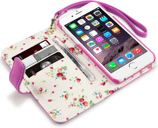 Apple iPhone 6 Plus / 6S Plus Wallet Case - Pink/Floral