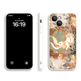 Apple iPhone Series Dunhuang Rabbit Silicone Phone Case