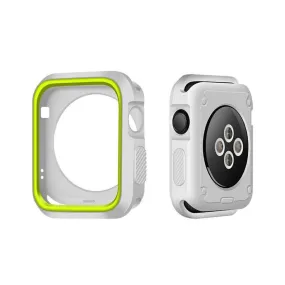 Apple Watch 38mm double color soft silicone case - White   Green