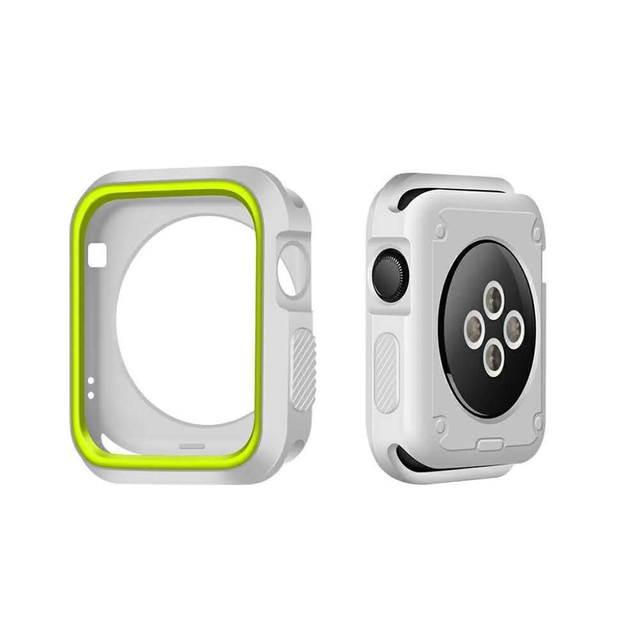 Apple Watch 38mm double color soft silicone case - White   Green