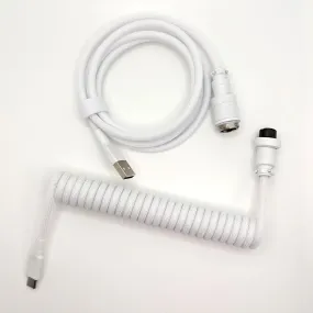 Ausmodshop Coiled Keyboard Cable - White