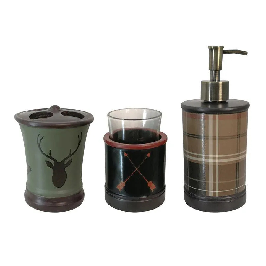 Aztec Bear 3PC Bath Countertop Accessory Set