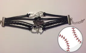 Baseball leather style bracelets