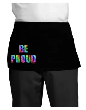 Be Proud Gay Pride - Rainbow Hearts Dark Adult Mini Waist Apron, Server Apron by TooLoud