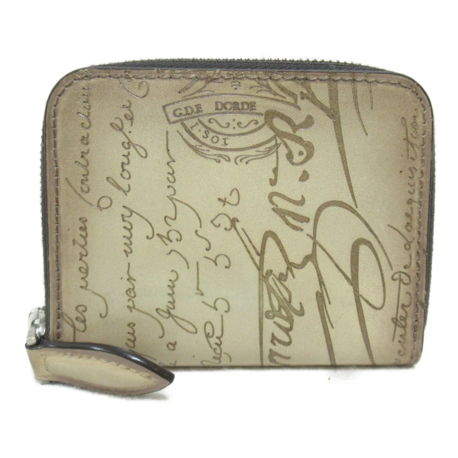 Berluti Leather Coin Case Beige F0263