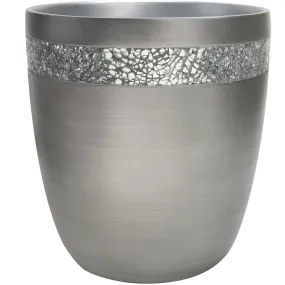 Better Homes & Gardens Glimmer Shiny Gray Resin Bathroom Trash Can, 1 Each