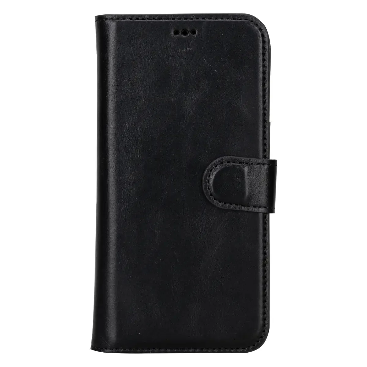 Black Leather iPhone 15 Pro Max Wallet Case