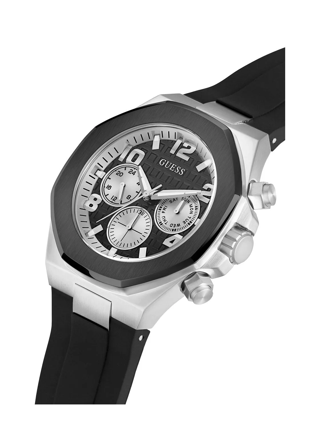 Black Silver Empire Silicone Watch