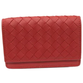 Bottega Veneta Lambskin Card Case Red