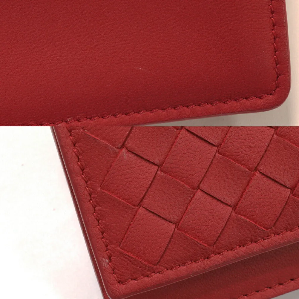 Bottega Veneta Lambskin Card Case Red