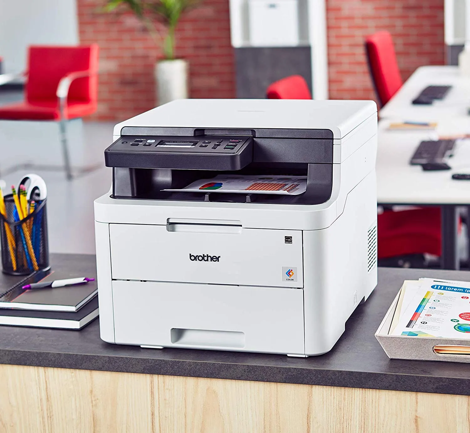 Brother HL-L3290CDW Compact Digital Color Printer, Convenient Flatbed Copy & Scan, 512MB Memory, Wireless Printing, Duplex Printing - HL-L3290CDW