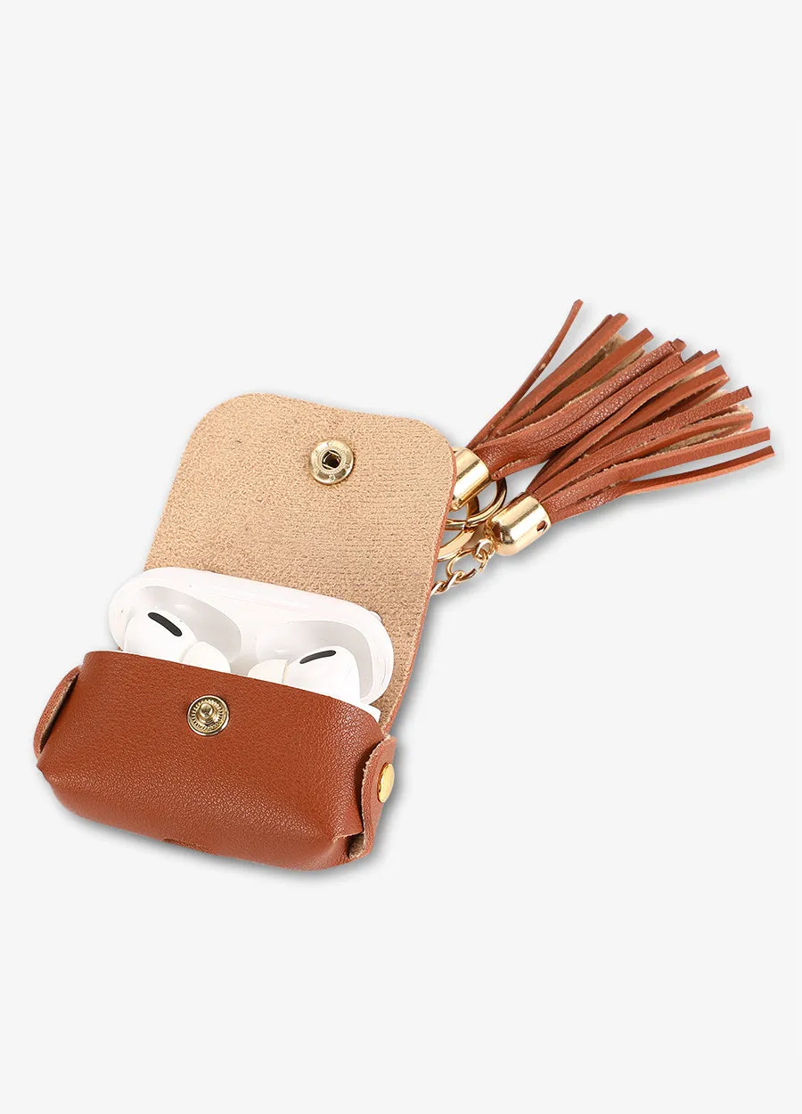 Brown Tassel Keychain AirPod Case