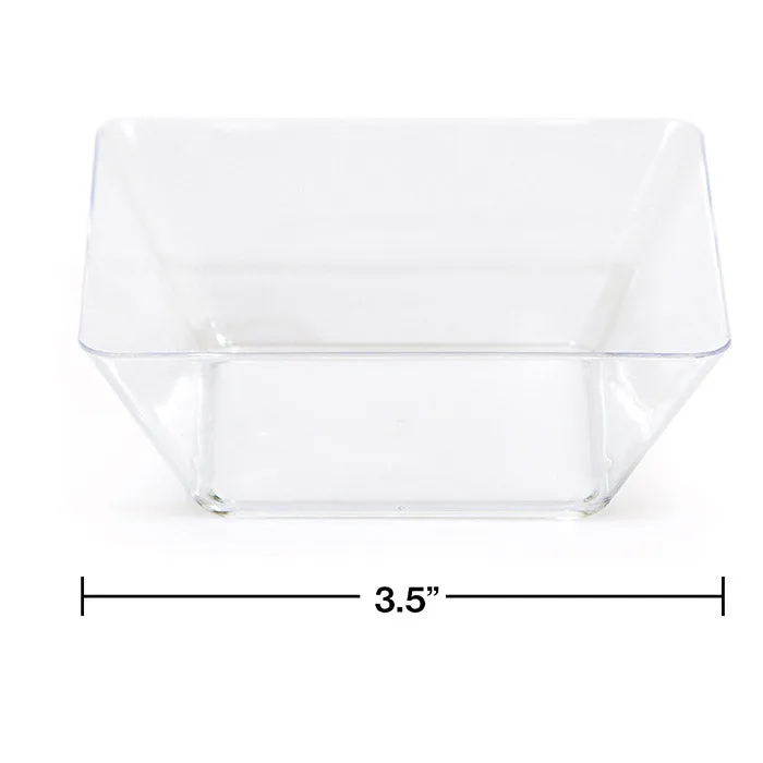 Bulk Clear TrendWare Small Square Bowl (96 per Case)