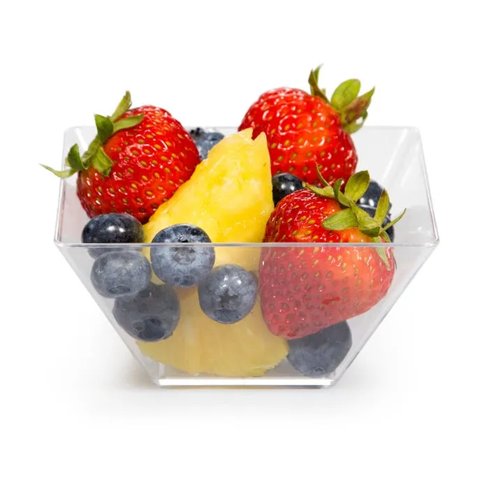 Bulk Clear TrendWare Small Square Bowl (96 per Case)