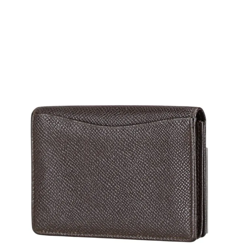 Bvlgari Leather Card Case Brown