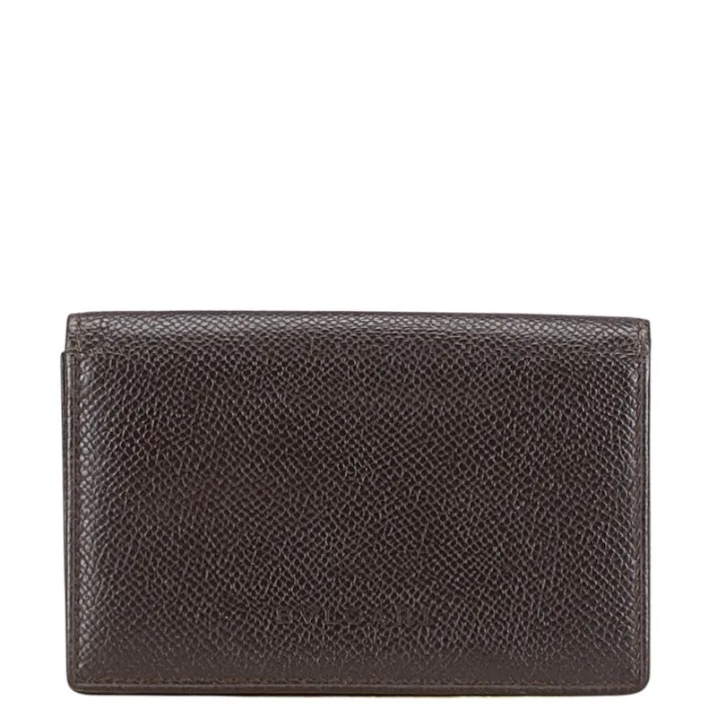 Bvlgari Leather Card Case Brown