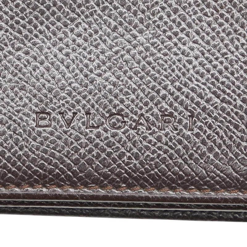 Bvlgari Leather Card Case Brown