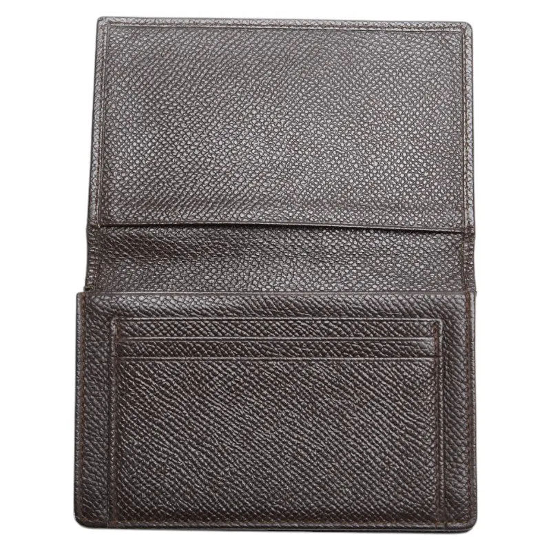 Bvlgari Leather Card Case Brown