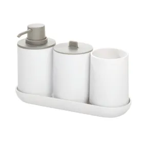 Cade Bath Accessories (Set of 4) White/ Gray