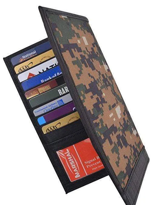 Camouflage Mens RFID Blocking Deluxe Credit Card Case Camo Wallet Leather Secretary