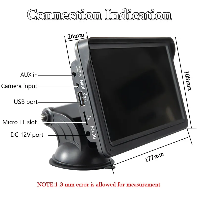 Car Radio Multimedia Video Player 7inch Portable Touch Screen With USB AUX For Rear View Camera