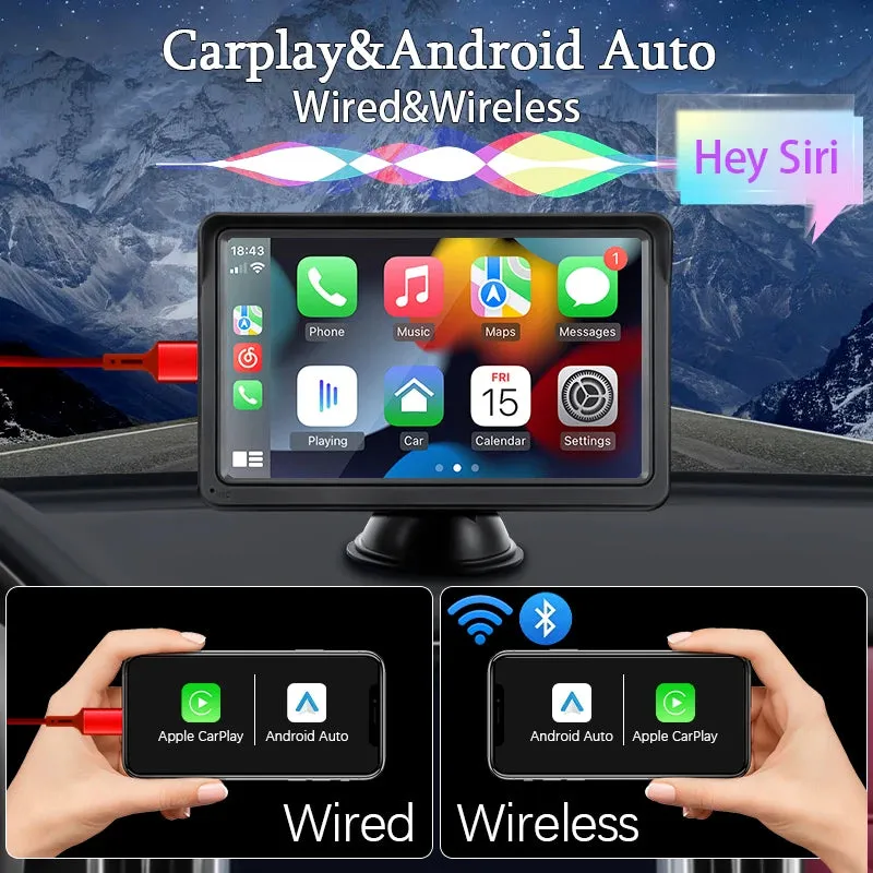 Car Radio Multimedia Video Player 7inch Portable Touch Screen With USB AUX For Rear View Camera