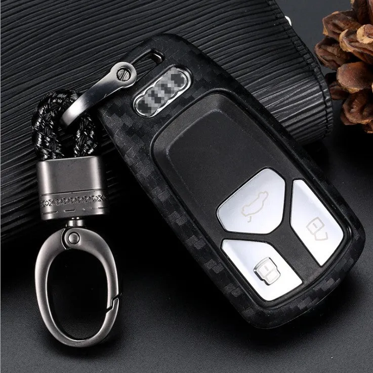 Carbon fiber silicone key case for car