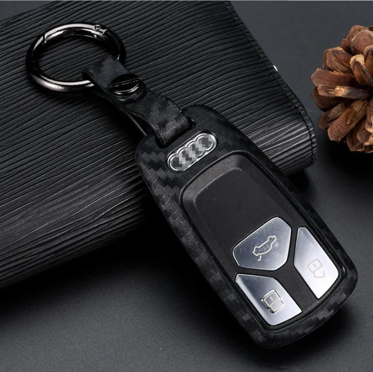 Carbon fiber silicone key case for car