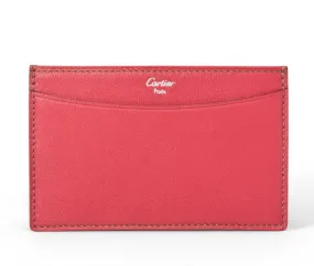 Cartier Leather Card Case Raspberry