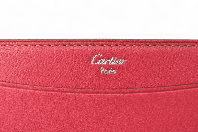 Cartier Leather Card Case Raspberry