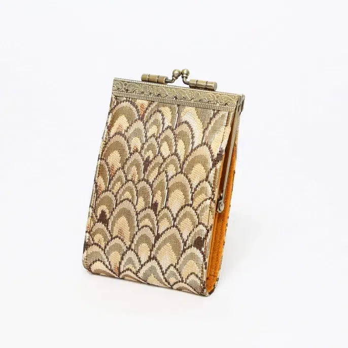 Cathayana Wallet: RFID Small Feather Brocade