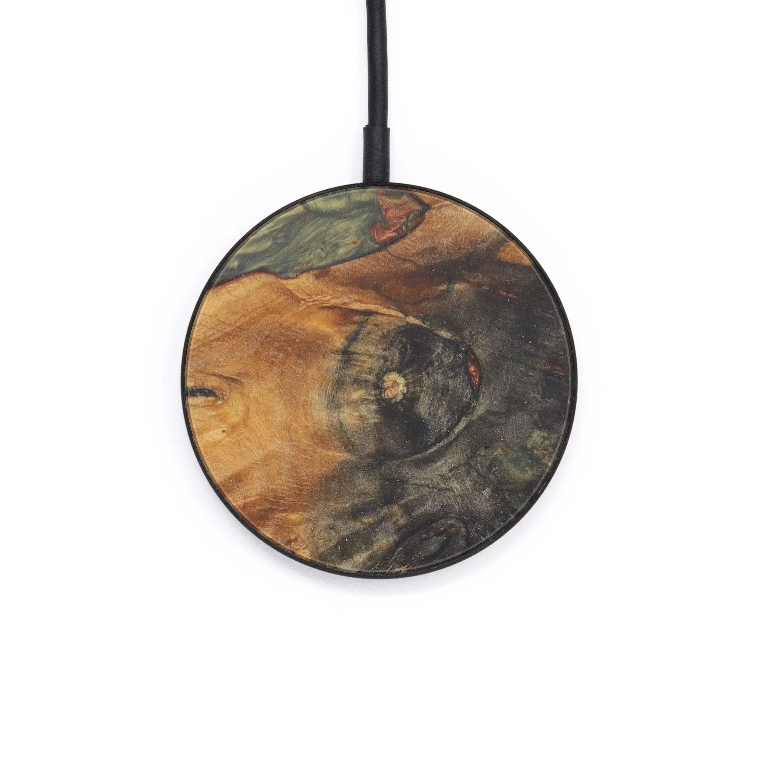 Circle Burl Wood Wireless Charger - Aretha (Buckeye Burl, 599216)