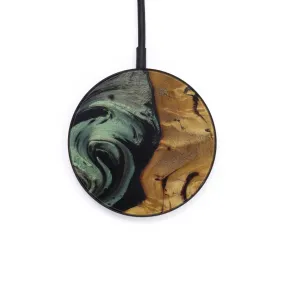 Circle Wood Resin Wireless Charger - Adeline (Dark Green, 568789)