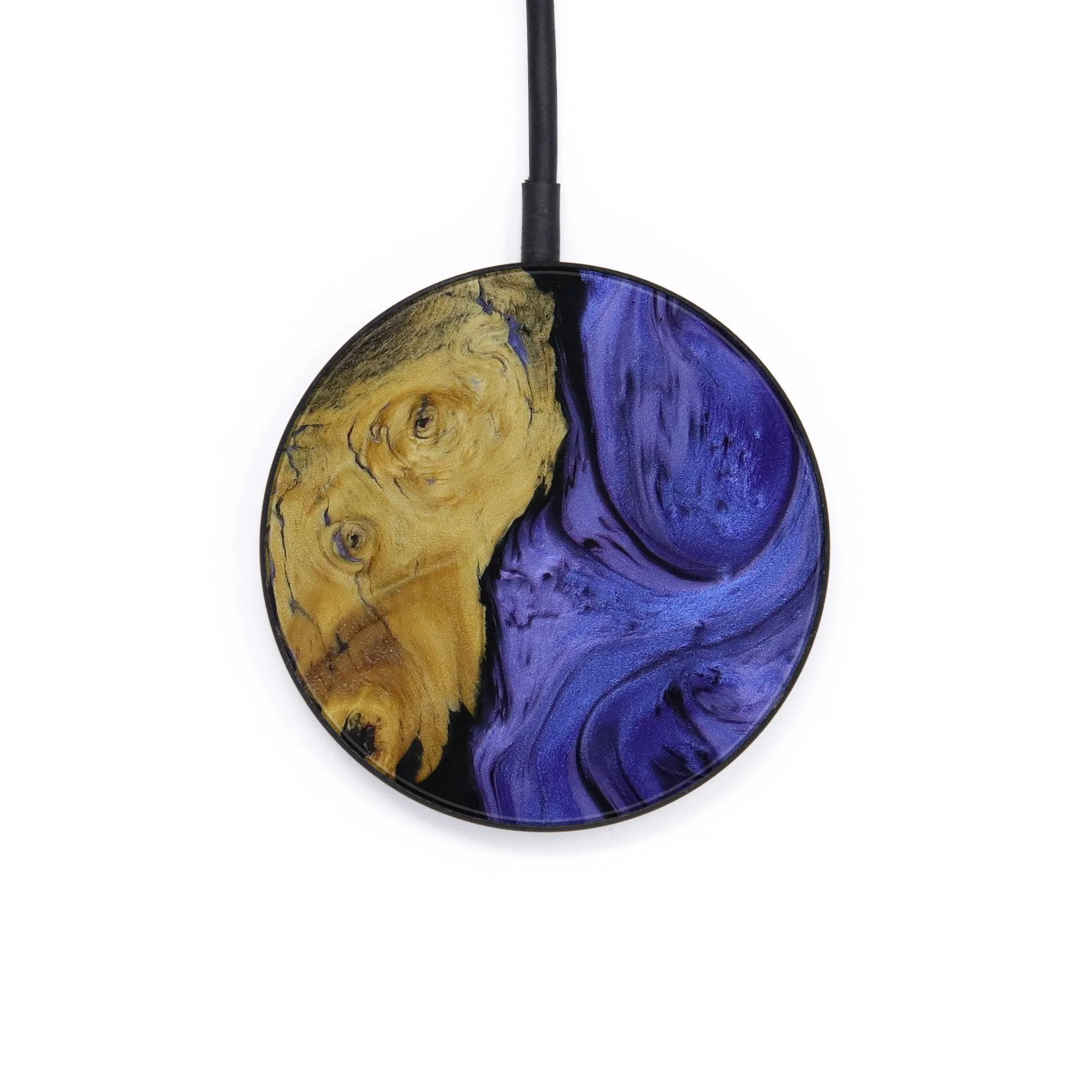 Circle Wood Resin Wireless Charger - Bethann (Purple, 591176)