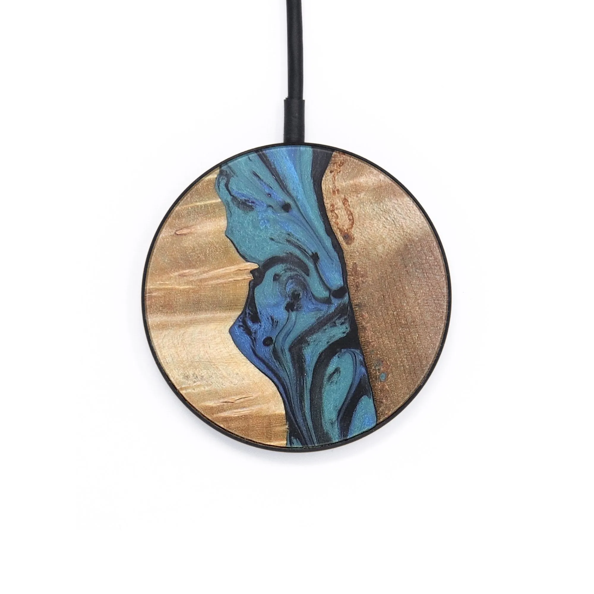 Circle Wood Wireless Charger - Jarrod (Blue, 726914)