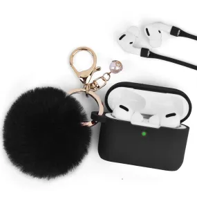 Classy Black Keychain Case for Airpods 3