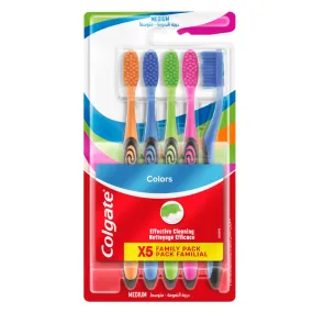 Colgate Twister Colors Toothbrush Family Pack - Medium (Pack of 5)