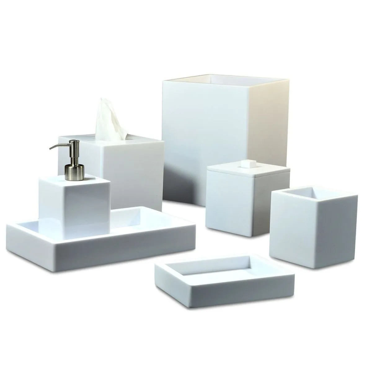 Contours White Bath Accessories by Mike   Ally