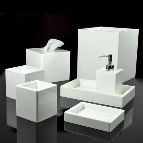 Contours White Bath Accessories by Mike   Ally