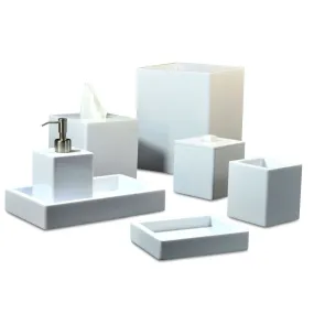 Contours White Bath Accessories by Mike   Ally